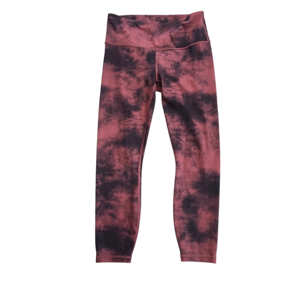Athleta Women's red elation ice dye 7/8 tight size SP athletic yoga casual - Picture 2 of 9